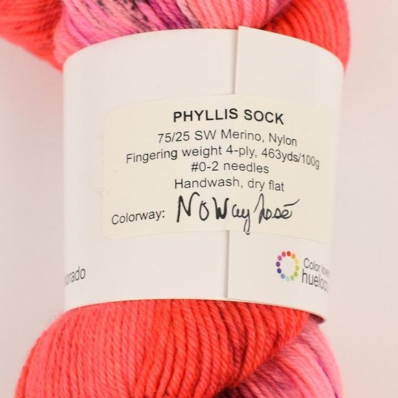 Hue Loco Phyllis Sock Yarn Fingering Weight 4-Ply SW Merino 463 Yds No Way Jose - Picture 3 of 3